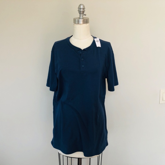 NEW Prussian Blue Medium Tall Short Sleeve Old Navy Top - Picture 7 of 7